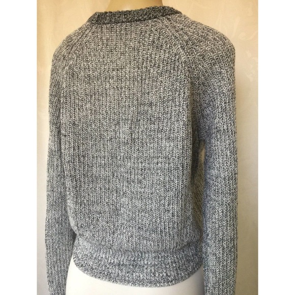 Theory Brombly Golino Cropped Knit Sweater Gray L - Picture 5 of 8